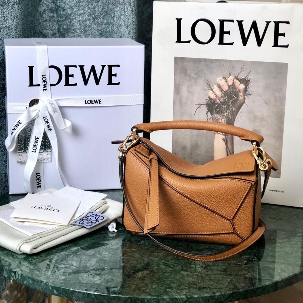 LOEWE Puzzle small geometric patchwork crossbody … - image 1